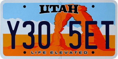 UT license plate Y305ET