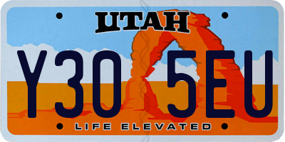UT license plate Y305EU