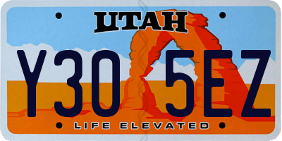 UT license plate Y305EZ