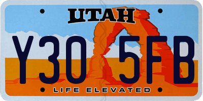 UT license plate Y305FB