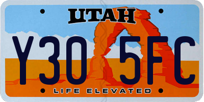 UT license plate Y305FC