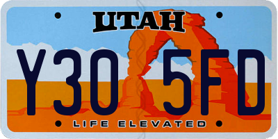 UT license plate Y305FD