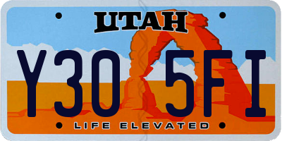 UT license plate Y305FI