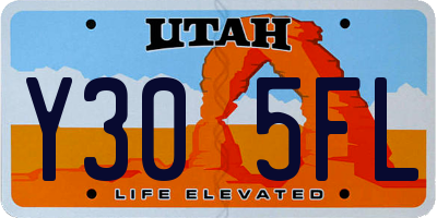 UT license plate Y305FL