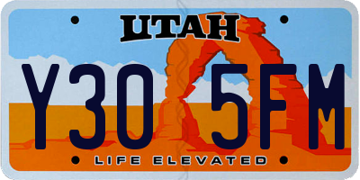 UT license plate Y305FM