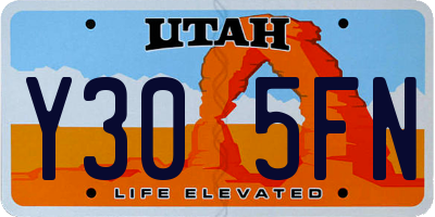 UT license plate Y305FN