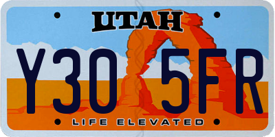 UT license plate Y305FR