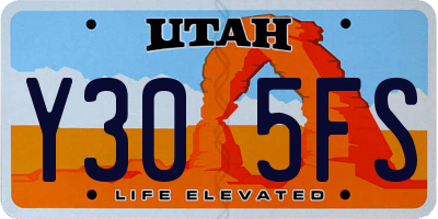 UT license plate Y305FS