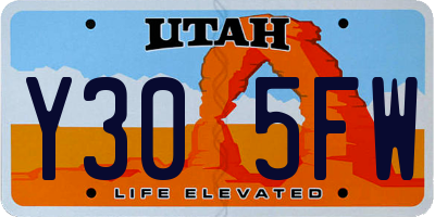 UT license plate Y305FW