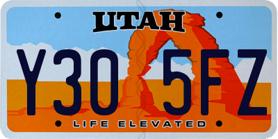 UT license plate Y305FZ
