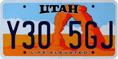 UT license plate Y305GJ