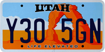 UT license plate Y305GN