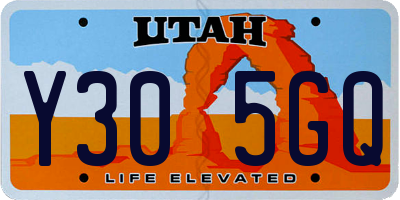 UT license plate Y305GQ