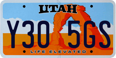 UT license plate Y305GS