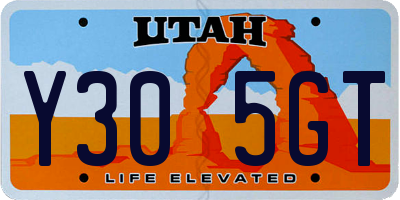 UT license plate Y305GT