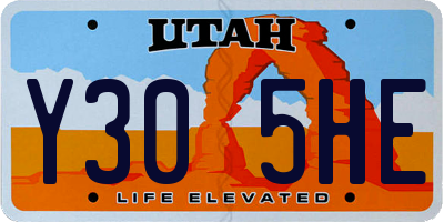UT license plate Y305HE