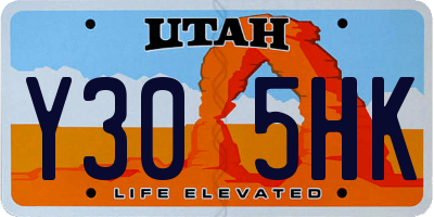 UT license plate Y305HK