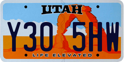 UT license plate Y305HW