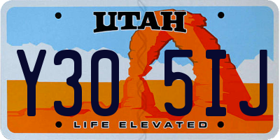 UT license plate Y305IJ