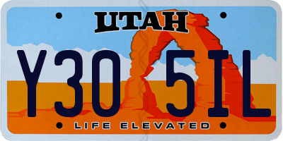 UT license plate Y305IL