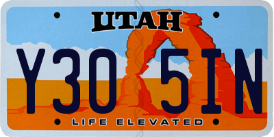 UT license plate Y305IN