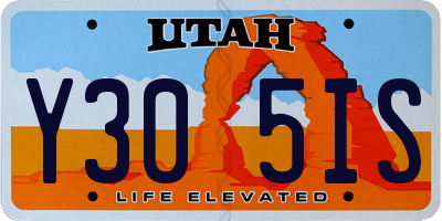 UT license plate Y305IS