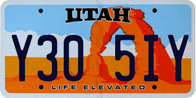 UT license plate Y305IY