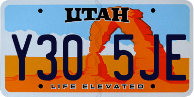 UT license plate Y305JE