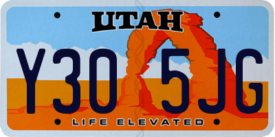 UT license plate Y305JG