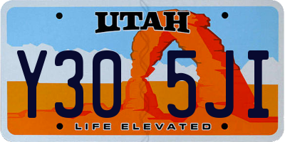 UT license plate Y305JI