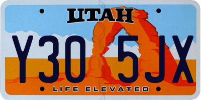 UT license plate Y305JX