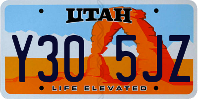 UT license plate Y305JZ