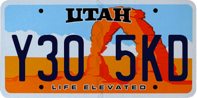 UT license plate Y305KD
