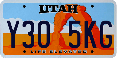 UT license plate Y305KG