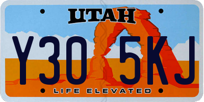 UT license plate Y305KJ