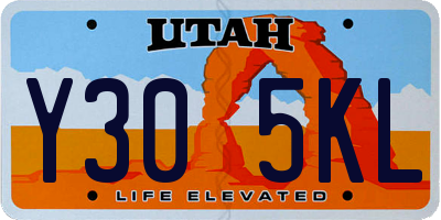 UT license plate Y305KL