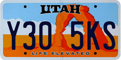 UT license plate Y305KS