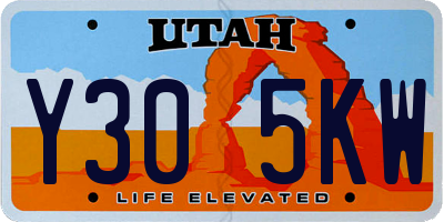 UT license plate Y305KW