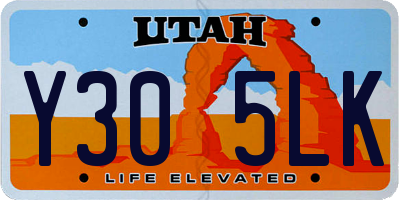 UT license plate Y305LK