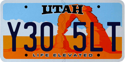UT license plate Y305LT
