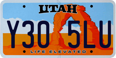 UT license plate Y305LU