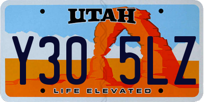 UT license plate Y305LZ