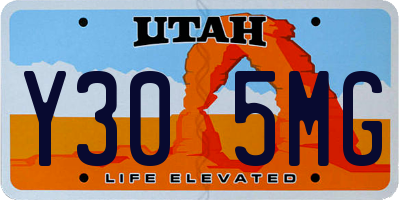 UT license plate Y305MG