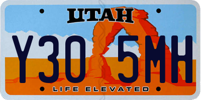 UT license plate Y305MH