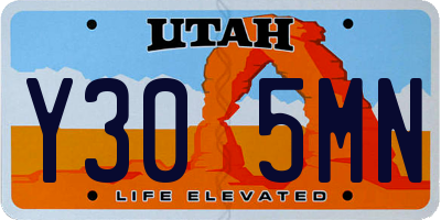 UT license plate Y305MN