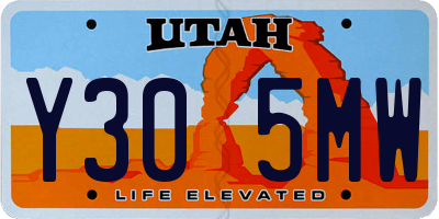UT license plate Y305MW