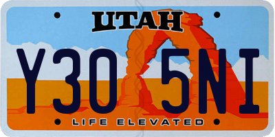 UT license plate Y305NI