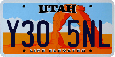 UT license plate Y305NL