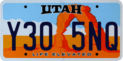 UT license plate Y305NQ