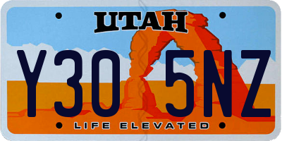 UT license plate Y305NZ